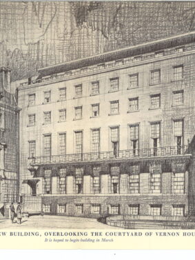 Heritage Sketch of New Building overlooking Vernon House London
