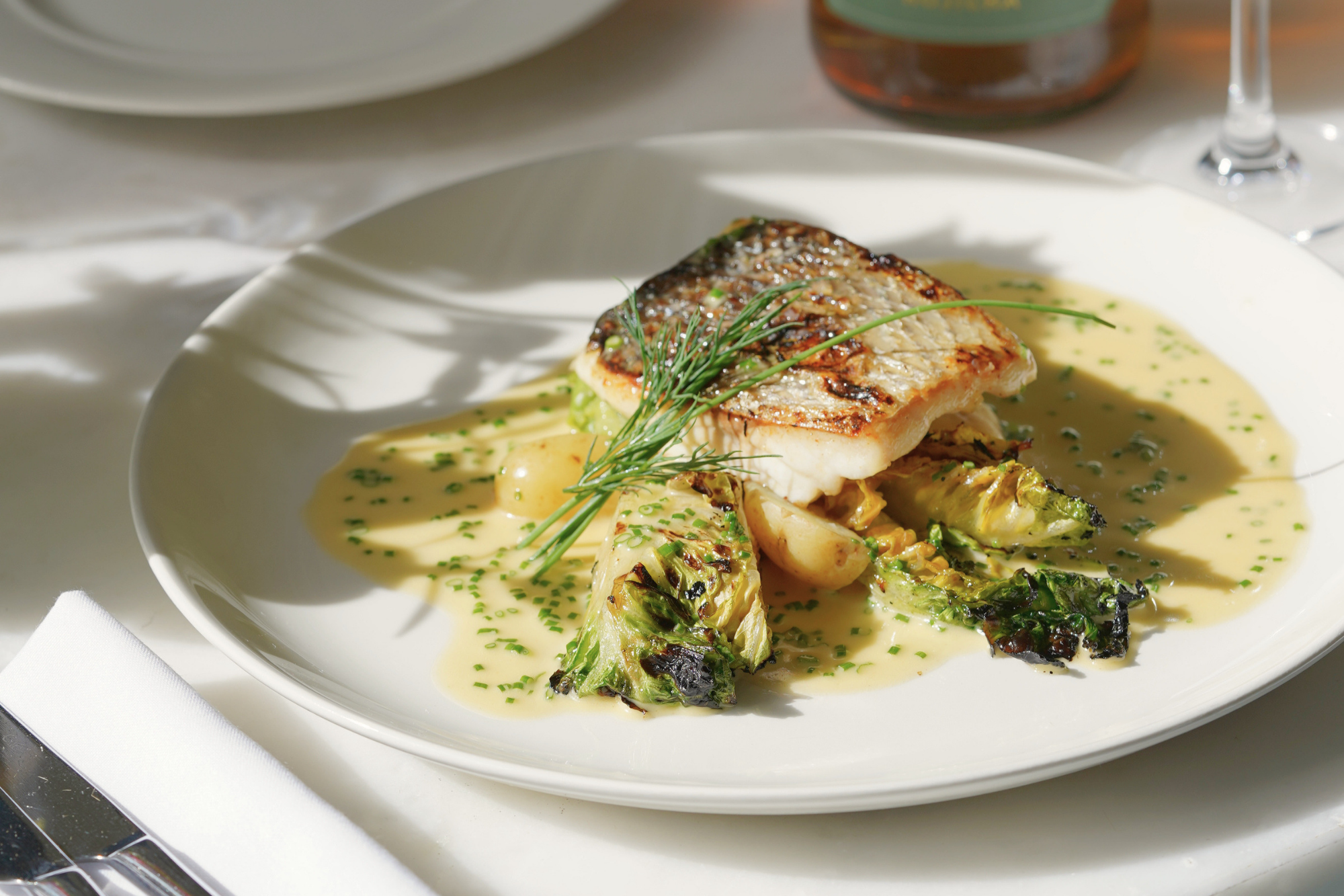 Wimbledon menu, fish dish