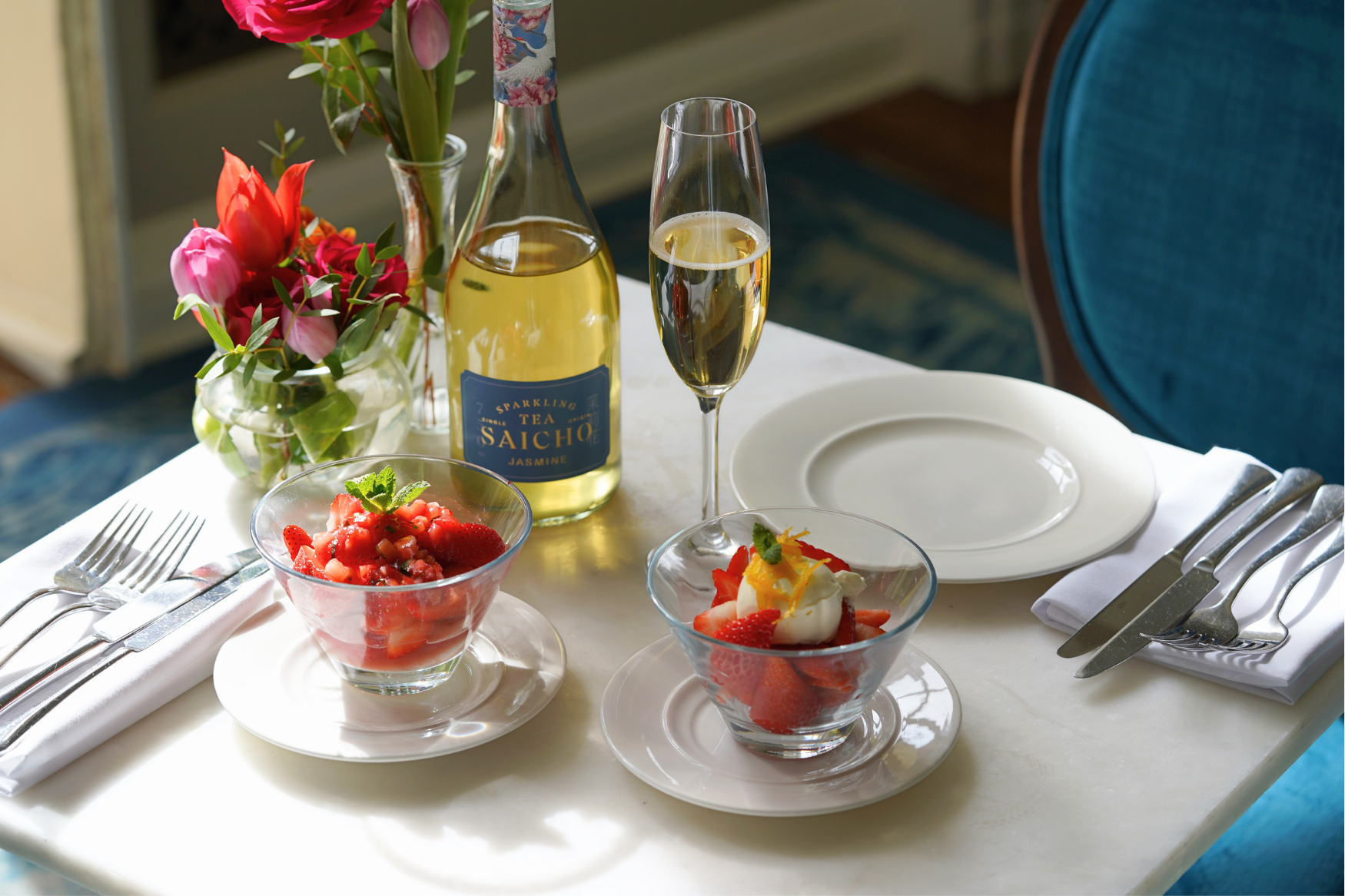 Wimbledon menu, strawberries cream